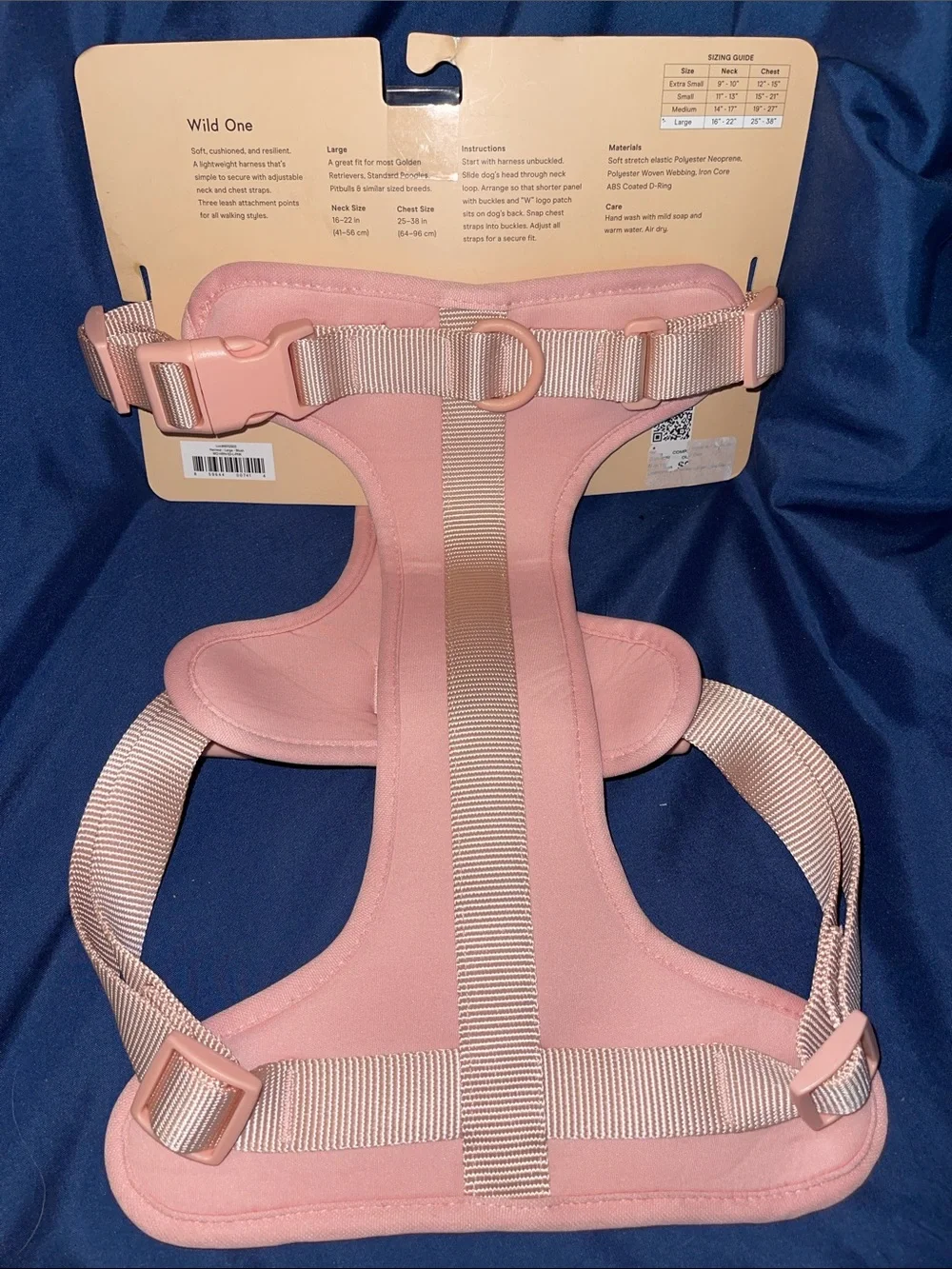 Wild One - Pink Padded Dog Harness - Large